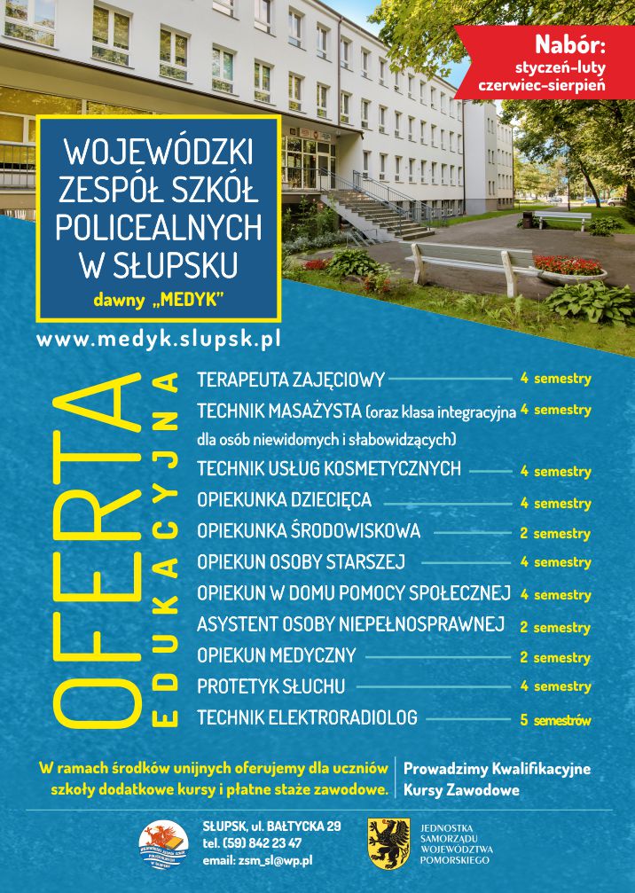 Plakat Wojewódzkiego Zespołu Szkół Policealnych